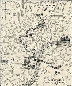 Ruten for protestmarsjen for å frigjøre Tolpuddle-martyrene, 1834, 1934 av Unbekannt