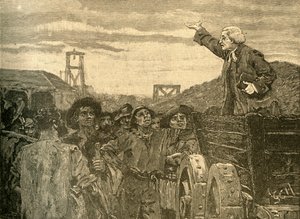 Rowland Hill forkynte for collierne i Kingswood, Bristol, c1772 c1890. av Unbekannt