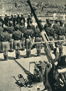 Royal Marines ved paraden som feirer det vellykkede forsvaret av Malta, andre verdenskrig, 1943 1944. av Unbekannt