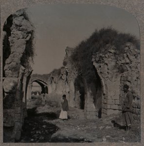 Ruinene av Crusaders Church, Ramleh, ca 1900 av Unbekannt