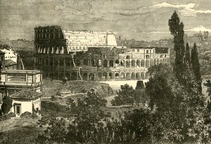 Ruinene av Colosseum, fra Palatinen, 1890. av Unbekannt