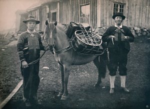 Saetersdalen Highlanders with Pack-Horse, 1914. av Unbekannt
