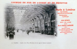 St. Lazare stasjon, Paris, ca. 1900 av Unbekannt