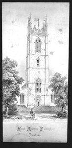 Saint Andrews Church, Falkingham, Lincolnshire, tidlig på 1800-tallet av Unbekannt