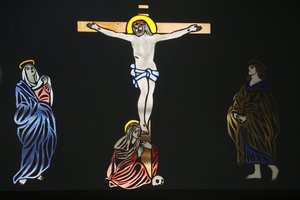 Saint Anthony koptiske kirkekunstverk: Jesus på korset, Jerusalem, Israel av Unbekannt