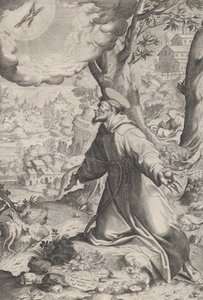 Saint Francis mottar Stigmata, 1590-1620. av Unbekannt