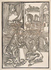 Saint Jerome trekker ut en torn fra løvenes fot, Lyons 1508 kopi.n.d. av Unbekannt