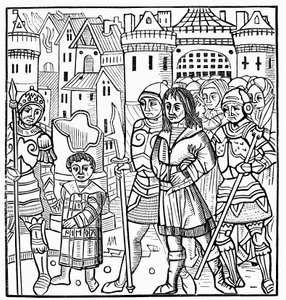 Saint Louis og brødrene hans ble tatt til fange under det syvende korstoget, 1250 1522 av Unbekannt