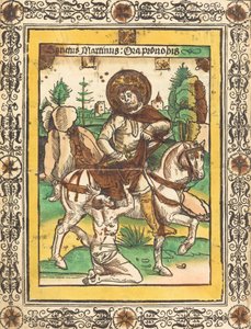 Saint Martin og tiggeren, ca. 1490. av Unbekannt