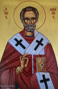 Saint Nicholas gresk-ortodokse ikon Hellas av Unbekannt