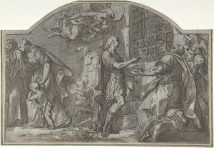 Den hellige Sebastian formaner de kristne fangene, 1700-tallet. av Unbekannt