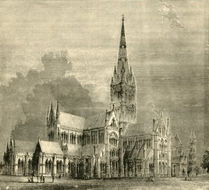 Salisbury katedral, 1890. av Unbekannt