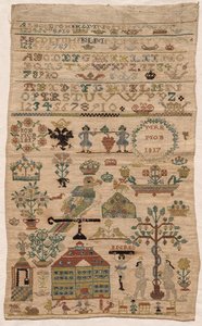 Sampler Fragment, 1817. av Unbekannt