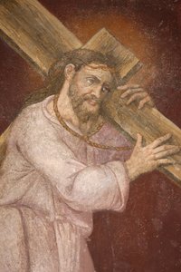 San Jeronimos kirke. Jesus bærer sitt kors Madrid Spania av Unbekannt