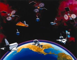 Satellitter, kommunikasjon, USA TDRSS-konstellasjon og bakkestasjon av Unbekannt
