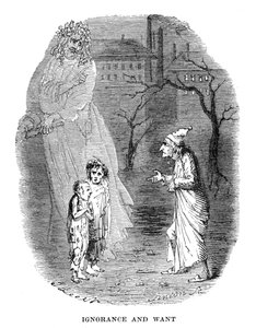 Scene fra A Christmas Carol av Charles Dickens, 1843 av Unbekannt