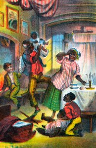 Scene fra Harriet Beecher Stowes Uncle Toms Cabin, c1870 av Unbekannt