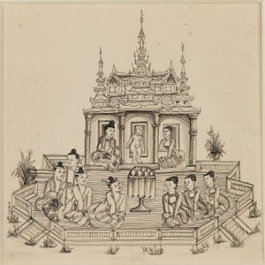 Scene fra Vessantara Jataka, c1880 av Unbekannt