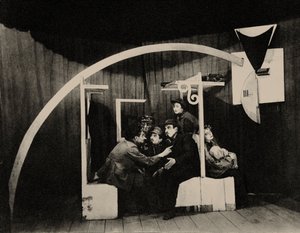 Scene fra stykket Agenter av Sholem Aleichem. Scenograf Marc Chagall, 1921. av Unbekannt