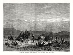 Scene i Bolivia, 1877 av Unbekannt