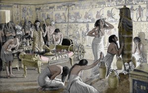 Sorgscene ved begravelsetemplet til Tutankhamon, Egypt, 1325 f.Kr. 1933-1934 av Unbekannt