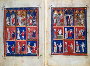 Scener fra Kristi liv, og leger med pasienter, c1300 av Unbekannt