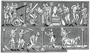 Scener fra middelalderlivet, 1200-tallet, 1870 av Unbekannt