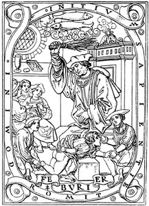 Skolegutt som fikk kunnskap slått inn i seg med bjørka, 1526 av Unbekannt