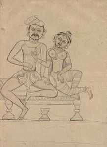 Sittende par, ca. 1800. av Unbekannt