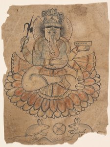 Sittende firearmet Ganesha, ca. 1775. av Unbekannt