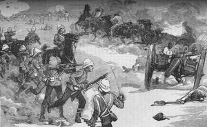 Andre slaget ved Kassassin 9. september: Capture of Two Krupp Guns by the Royal Marines, c1882 av Unbekannt