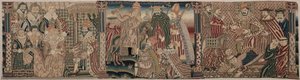 Del av en brodert frise: Ahasverus og Esther, Paven Chiding the Emperor, 1625-1649. av Unbekannt