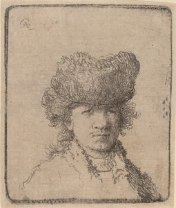 Selvportrett i en pelshatt, 1630. av Unbekannt