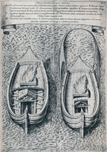 Fireship fra det syttende århundre, c1660 av Unbekannt