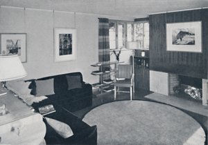 Sewall Smith. Stue i arkitektens eget hjem i Niagara Falls, N.Y., i en turkis koraller av Unbekannt
