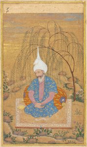 Shah Tahmasp I 1514-1576 Sittende i et landskap, ca. 1575. av Unbekannt