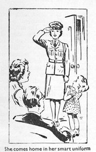 Hun kommer hjem i sin smarte uniform, 1940 av Unbekannt