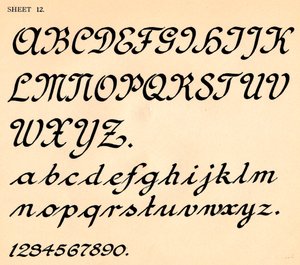 Ark 12, fra en portefølje av alfabeter, 1929 av Unbekannt