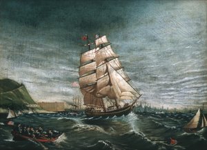 Skip i New York Harbor, ca. 1890. av Unbekannt