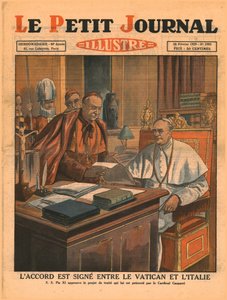 Signering av avtalen mellom Vatikanet og Italia, 1929. av Unbekannt