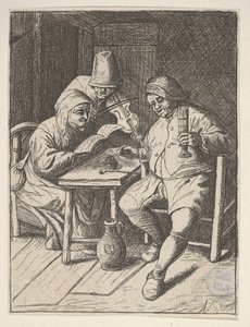 Syngende par og fiolin, 1610-85. av Unbekannt