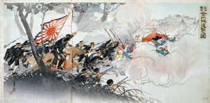 Kinesisk-japansk krig, 1800-tallet. Japansk trykk. Privat samling av Unbekannt