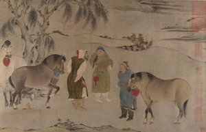 Seks hester, 1200-1300-tallet. av Unbekannt