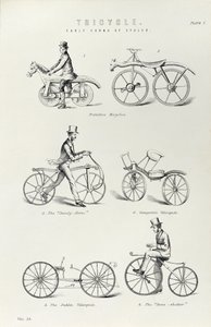 Seks tidlige former for sykkel, c1870 av Unbekannt