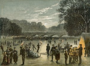 Skating on the Serpentine i Hyde Park, London, c1850 av Unbekannt