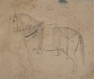 Skisse av en hest, sent på 1700-tallet. av Unbekannt