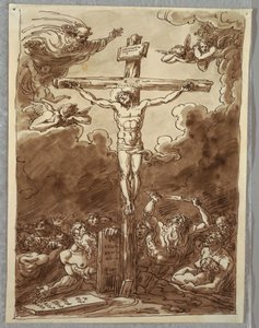 Sketchbook Folio, The Crucifixion, Study after Ludovica Carracci av Unbekannt
