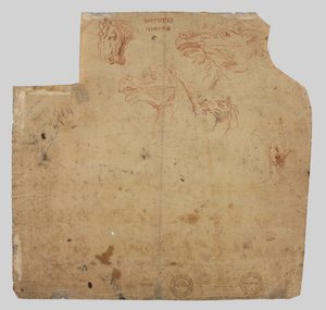 Skisser av hester verso, 1600-tallet. av Unbekannt