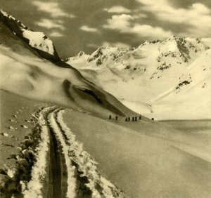 Gå på ski på Alpeiner Ferner-breen i Stubai-alpene, Østerrike, c1935. av Unbekannt