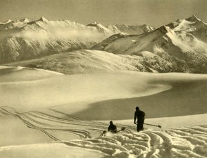 Gå på ski på Gerlos-platået, Østerrike, c1935. av Unbekannt